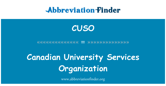 CUSO: Canadian University Services Organization