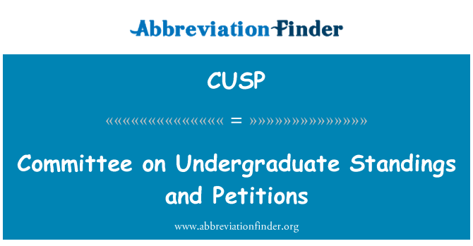 CUSP: Committee on Undergraduate Standings and Petitions