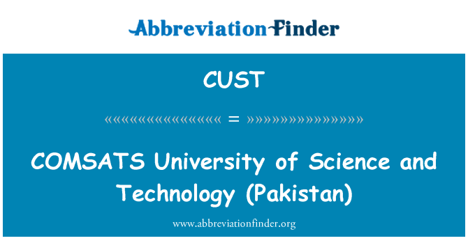 CUST: COMSATS Università di scienza e tecnologia (Pakistan)