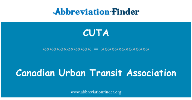 CUTA: انجمن کانادایی شهری حمل و نقل