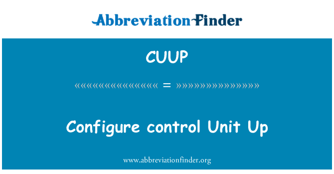 CUUP: Настройка управления блок вверх