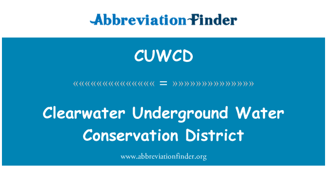 CUWCD: Clearwater Underground vode Conservation District