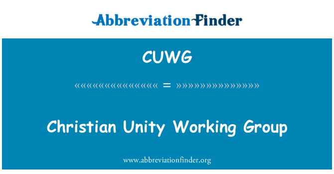 CUWG: Christian Unity-Arbeitsgruppe