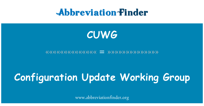 CUWG: Konfiguration opdatering arbejdsgruppe