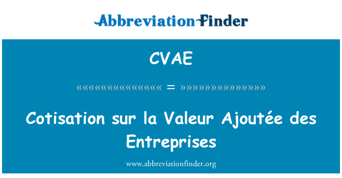 CVAE: Cotisation sur la 題為 Ajoutée des 企業