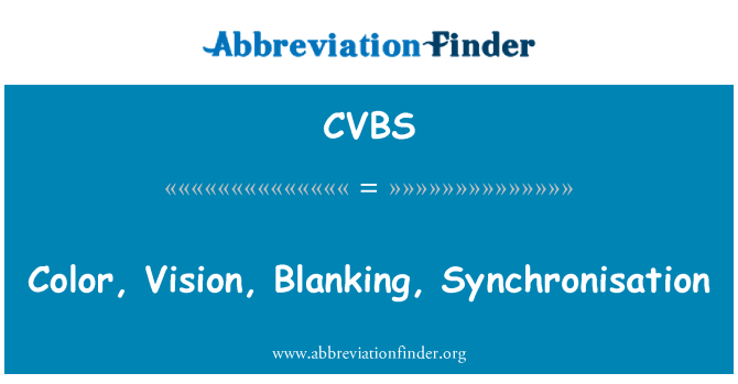 CVBS: Цвет, видение, глухая, синхронизация