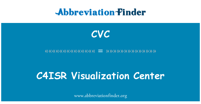 CVC: C4isr 系统可视化中心