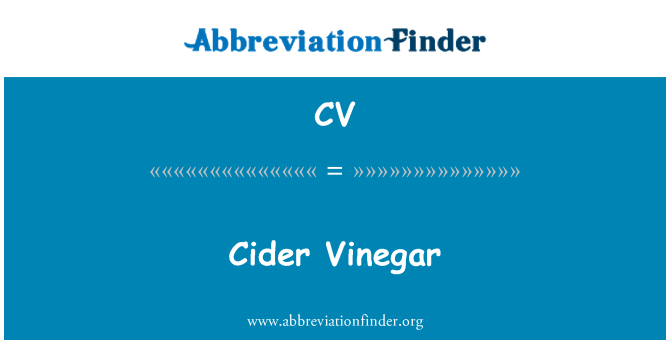 CV: Cider eddik