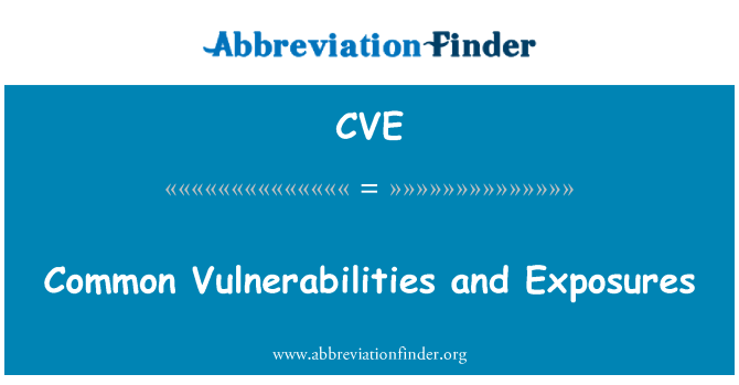 CVE: Skupna ranljivost in izpostavljenosti