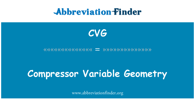 CVG: Kompressor variabel geometri