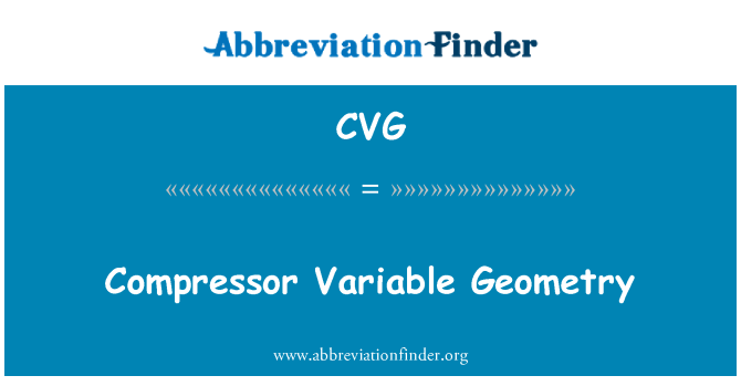 CVG: Geometria de compressor variável