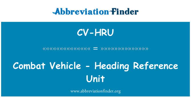 CV-HRU: Jiġġieldu l-vettura - intestatura unità ta ' referenza