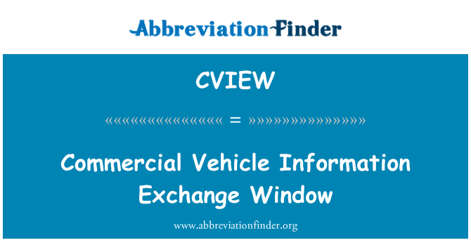 CVIEW: کمرشل وہیکل معلومات Exchange دریچہ