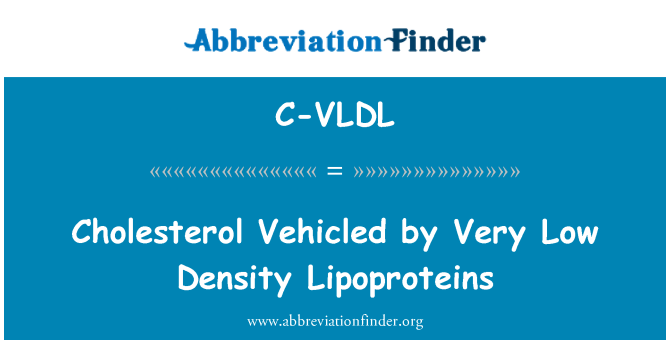 C-VLDL: Cholesterolu Vehicled velmi nízké hustoty lipoproteinů