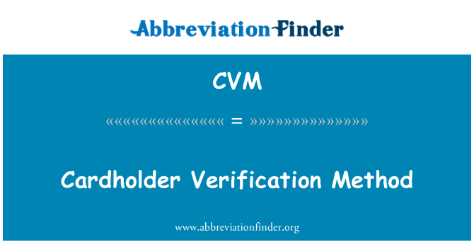 CVM: Metode preverjanja imetnika kartice
