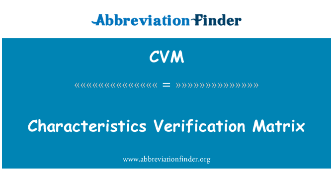 CVM: Karakteristik verifikasi matriks