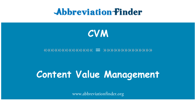 CVM: Content Value Management