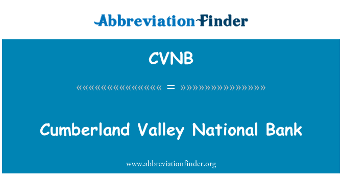 CVNB: Cumberland Valley Nationale Bank