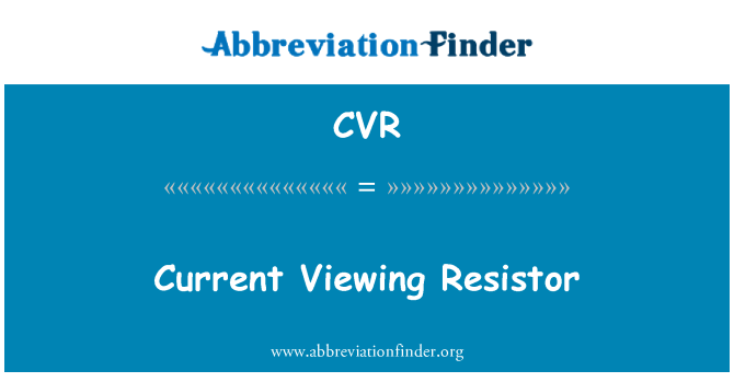 CVR: 現在表示する抵抗器