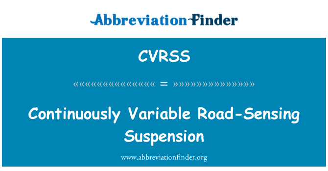 CVRSS: Sospensione di strada-Sensing continuamente variabile