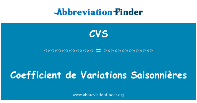 CVS: De coefficient Variations SaisonniÃ¨res