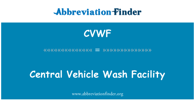 CVWF: Instalações de lavagem de veículo central