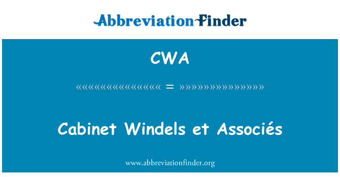CWA: Skříňka Windels et Associés