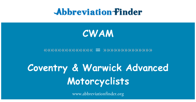 CWAM: Coventry & Warwick Advanced moottoripyöräilijöitä