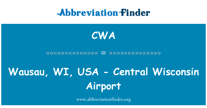 CWA: Wausau, WI, Stati Uniti d'America - Central Wisconsin aeroporto