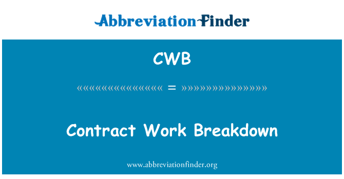 CWB: Contract gwaith chwalu