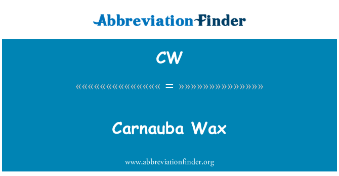 CW: ขี้ผึ้ง Carnauba