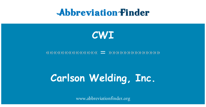 CWI: Carlson sveising, Inc.