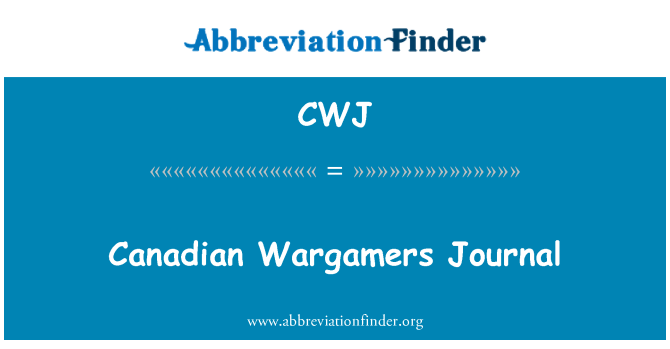 CWJ: Canada Wargamers cyfnodolyn