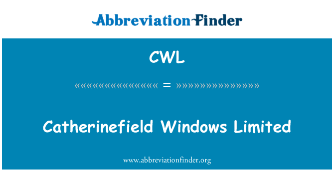 CWL: Catherinefield Windows Limited