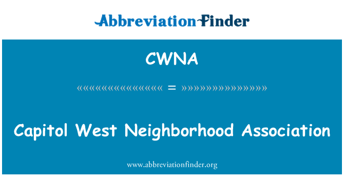 CWNA: Capitol West Neighborhood Association