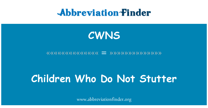 CWNS: Bambini che non balbettano