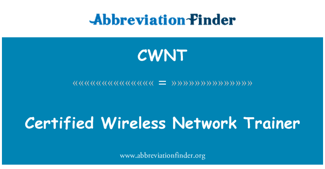 CWNT: 무선 네트워크 강사 인증