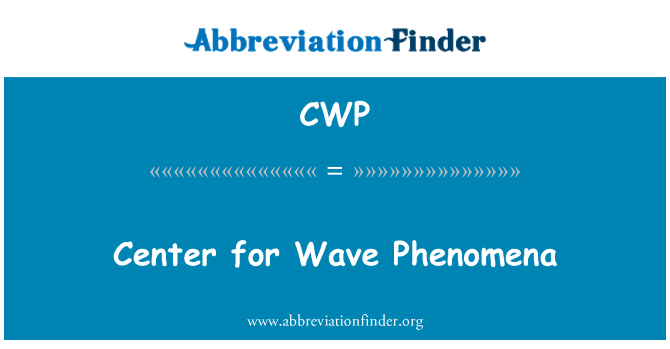 CWP: Centro per fenomeni ondulatori