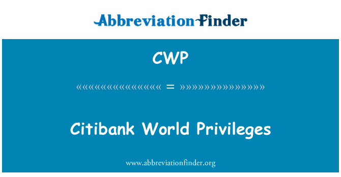 CWP: CitiBank mondyal privilèj