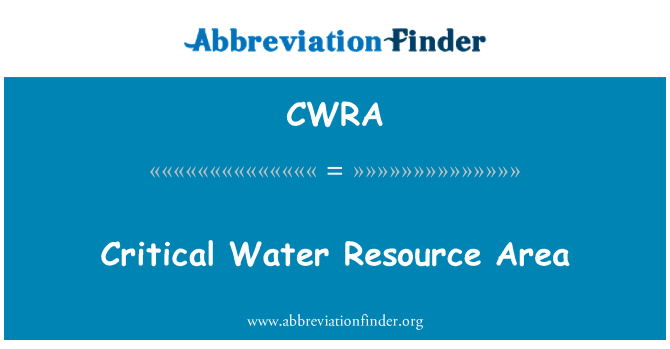 CWRA: 重要な水源域