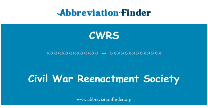 CWRS: İç savaş Reenactment toplum