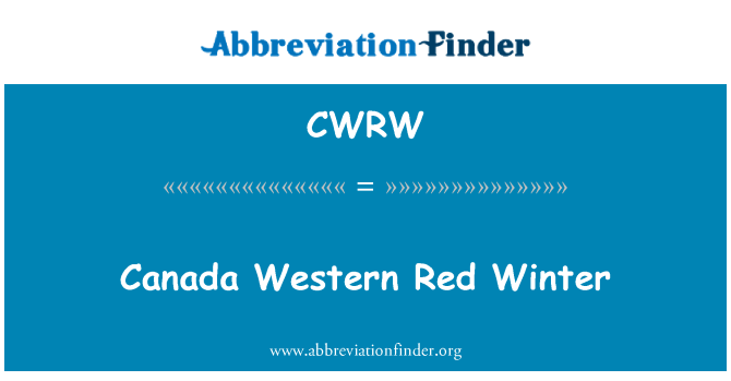 CWRW: Canada Western Red Winter