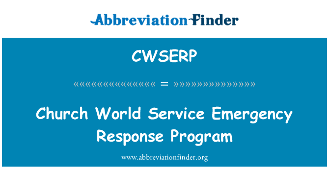 CWSERP: Church World Service Emergency Response Program