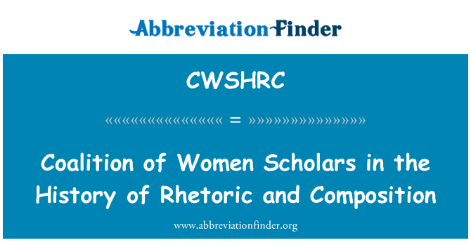 CWSHRC: レトリックと組成の歴史の中で女性学者の連合