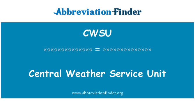 CWSU: Central Weather Service Unit