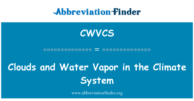 CWVCS: Cymylau a Vapor dŵr yn y System hinsawdd