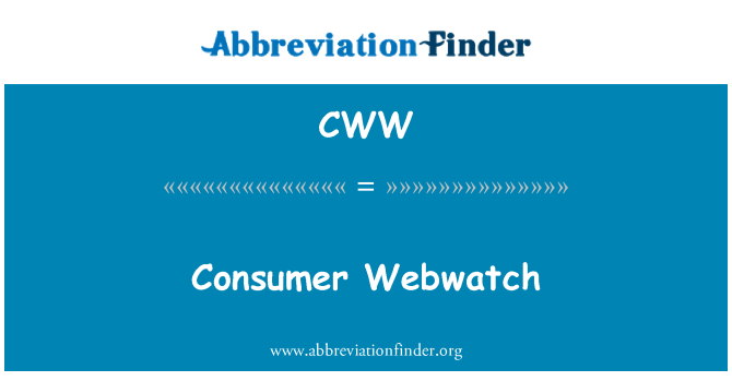 CWW: Consumer Webwatch