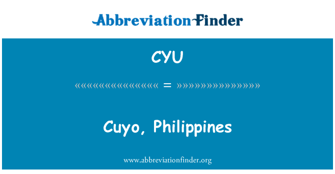 CYU: Cuyo, Filipina