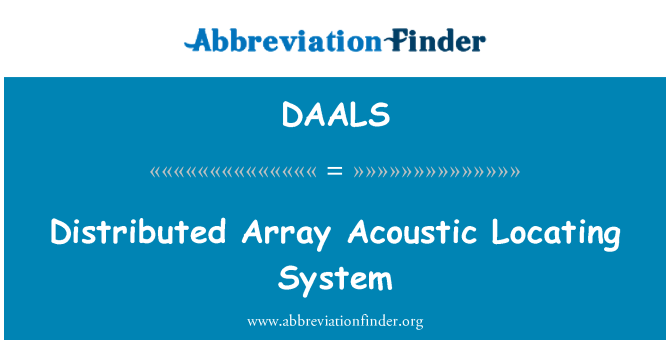 DAALS: Distributed Array Acoustic Locating System