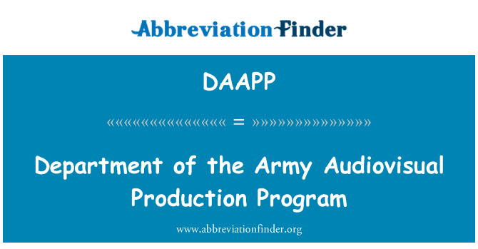 DAAPP: Depatman pwogram Audiovisuel pwodiksyon lame a